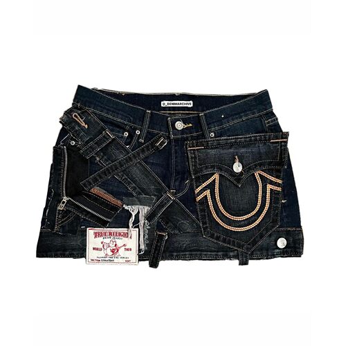 Gothic High Waisted Retro Y2k Skirt Letter Embroidery Patchw