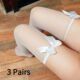 White Pairs Lace Socks Women Sexy Knee Over Long Black Thi