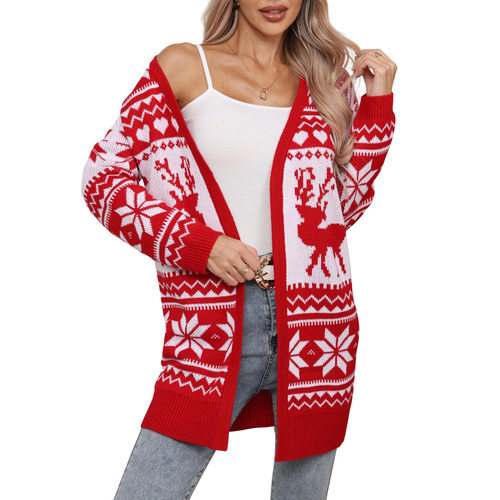 Autumn And Winter Sweater Women's Christmas Elk Snowflake Em
