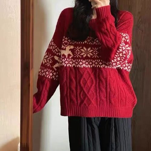 Autumn And Winter Thickened Lazy Wind Twist Sweater Soft Wax