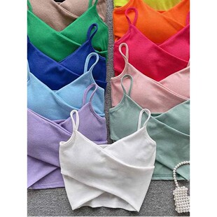 Casual Design Y2K Strap Fashion Women Camisole Sport Solid