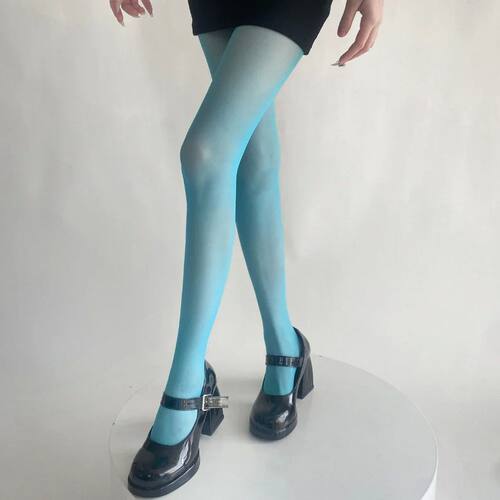 Blue Green Ultra-thin Nylon Thigh High Stockings Pantyhoses