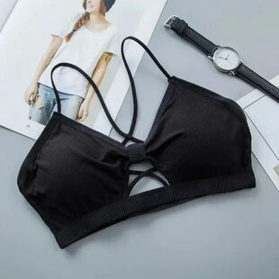 Women Strap Cross Push Sports Bra Yoga Crop Gym Top