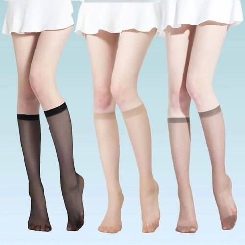 5 Pairs Women Ultra-thin Nylon Stockings Transparent Elastic