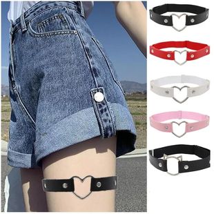 Sexy Women Elastic Pu Leather Thigh Leg Ring Strap Leglet Wi