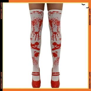 web bat skeleton Halloween knee spider stockings printing