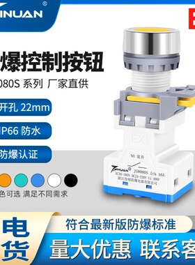 JS8080S防爆防尘防腐控制按钮塑料开孔22mm开关一开一闭两常开 闭