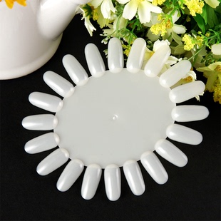 美甲练习色卡白色20色透明椭圆自然色甲油胶试色甲片展示20片色板