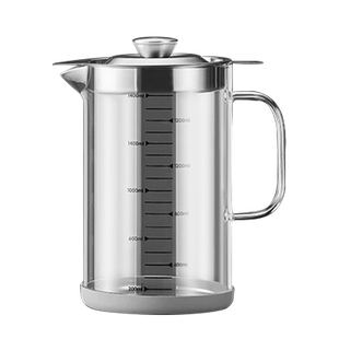 玻璃油壶厨房家用不锈钢316食品级大容量带过滤网猪油储存罐油罐