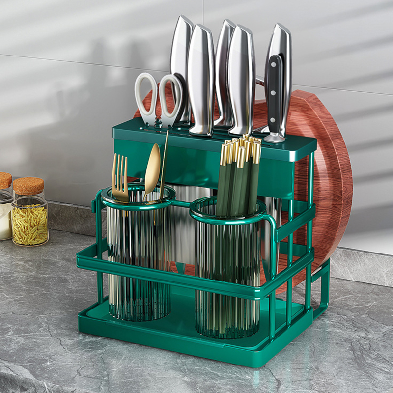 壁挂式刀架筷子收纳盒多功能家用菜板组合置物架厨房餐具沥水架子