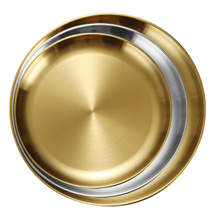 吐骨头盘碟家用不锈钢碟小盘子轻奢餐桌垃圾小吃小菜碟干果水果盘