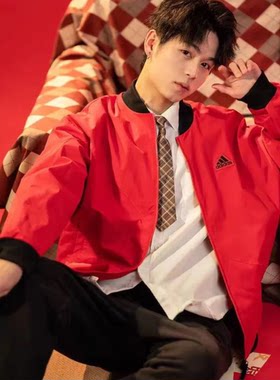 ADIDAS阿迪达斯外套男新年款CNY加绒棒球服运动立领夹克 IZ1614