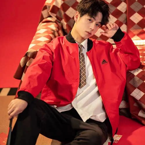 ADIDAS阿迪达斯外套男新年款CNY加绒棒球服运动立领夹克 IZ1614