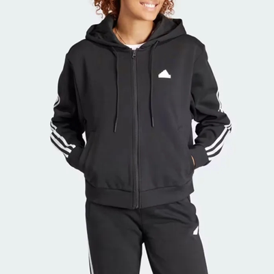 ADIDAS阿迪达斯针织连帽夹克女2024春季运动服休闲外套 IIN9475