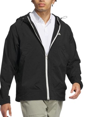 Adidas阿迪达斯新款男士夹克拉链高尔夫休闲运动连帽外套 IL0581