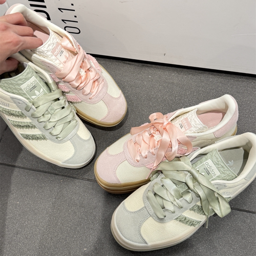 阿迪达斯三叶草GAZELLE 增高鞋底女子运动板鞋T头鞋IE0876 H06122
