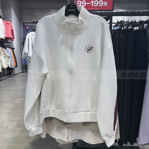 Skechers斯凯奇女子休闲运动茄克舒适针织户外立领外套 L324W021