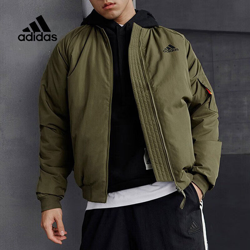 adidas阿迪达斯男子休闲舒适保暖夹棉飞行员棉服棒球服JN4854