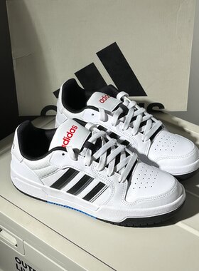 Adidas neo Entrap 阿迪达斯鞋男女同款白蓝低帮休闲板鞋 JQ3924