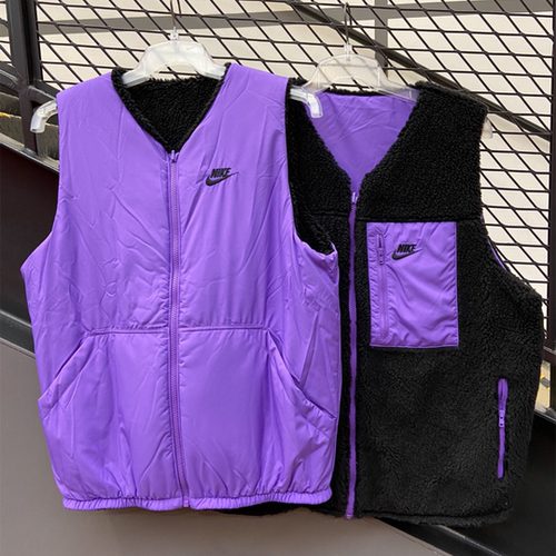 Nike耐克男子羊羔绒双面穿保暖运动休闲防风马甲 DQ4879-010