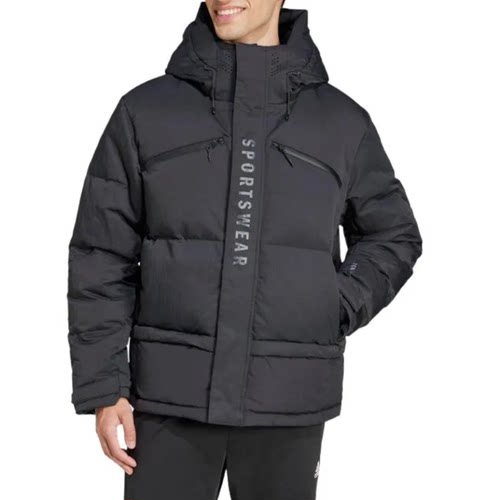 Adidas阿迪达斯新款男士鹅绒保暖面包服运动休闲连帽羽绒服JM4609