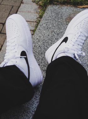 Nike耐克男鞋Air Force 1黑白街头风AF1空军一号板鞋CT2302-100