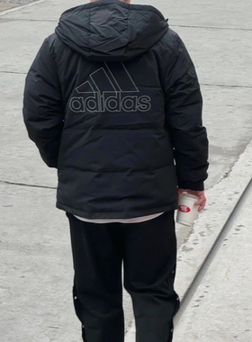 ADIDAS阿迪达斯白色外套男冬季新款连帽户外运动休闲羽绒服IZ4884