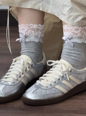阿迪达斯SPEZIAL小香风菱纹格银色男女休闲德训鞋板鞋KJ0853 0854