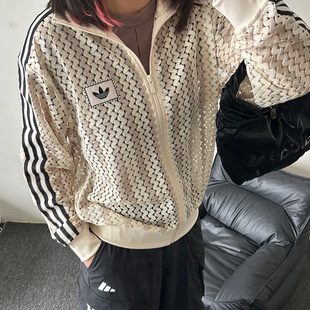 Adidas阿迪达斯三叶草女子新款 微透运动休闲夹克外套KC0749