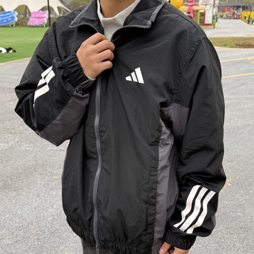 ADIDAS阿迪达斯防风衣男款立领夹克上衣宽松美式外套KC3922 3920