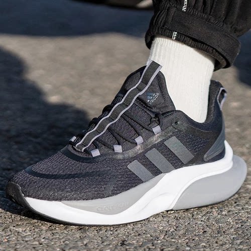 Adidas阿迪达斯AlphaBounce +男阿尔法厚底透气运动跑步鞋 HP6144