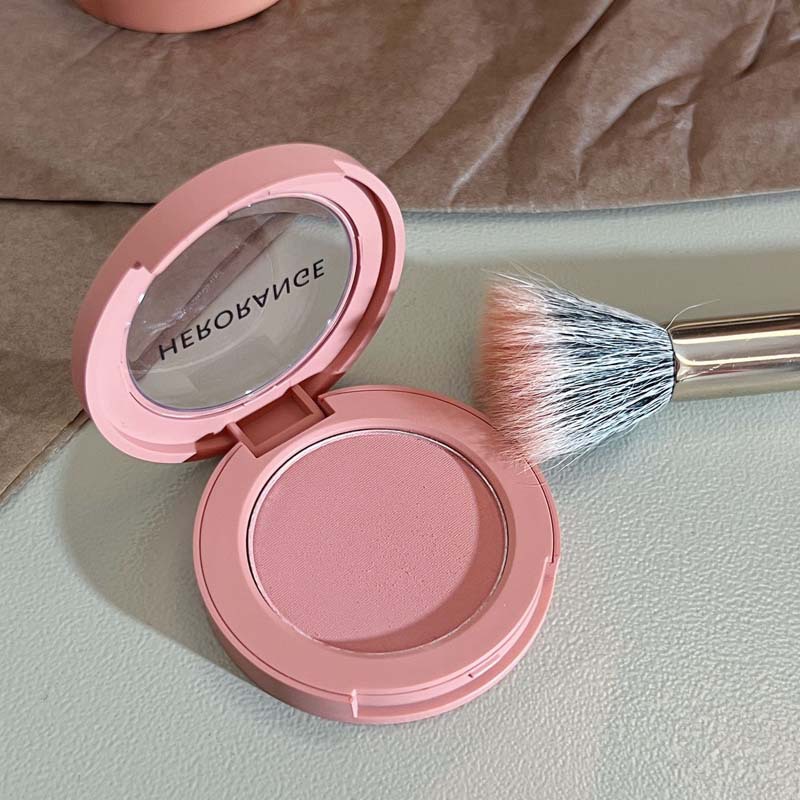 HERORANGE奶油粉腮红低饱和嫩妹单色盘蜜桃橘柔雾哑光自然女学生