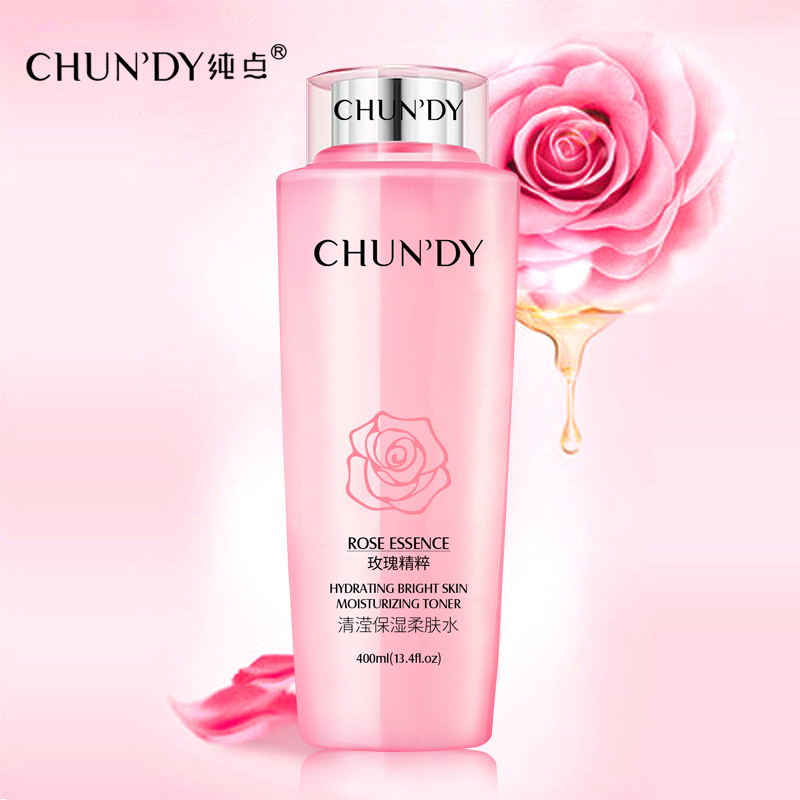 CHUNDY纯点玫瑰柔肤水爽肤水化妆水大粉水护肤品400ml大容量粉水