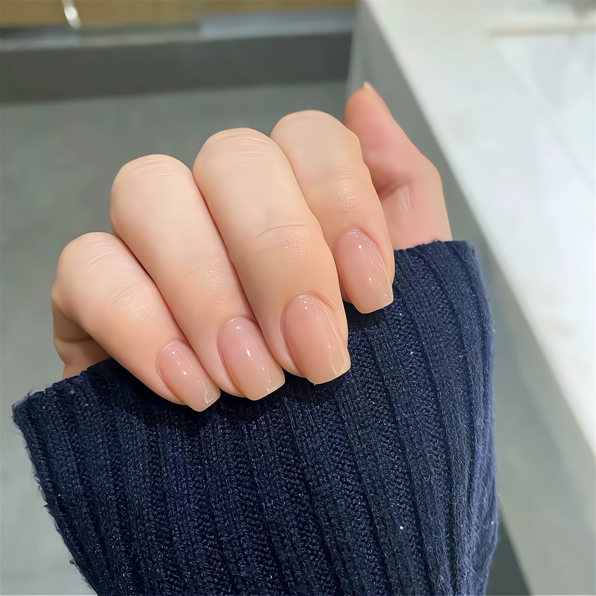 绝美~裸色手工穿戴美甲