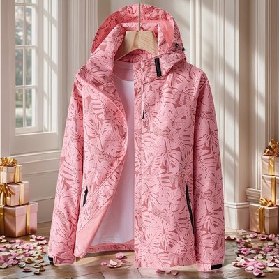 春秋单层防风防水男女宽松冲锋衣