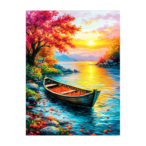 Вышивка крестиком, окрашенная в кленовый лес, 2024, новая вышивка для гостиной и ресторана, вертикальное крыльцо, небольшие кусочки пейзажной живописи, ручная вышивка самостоятельно