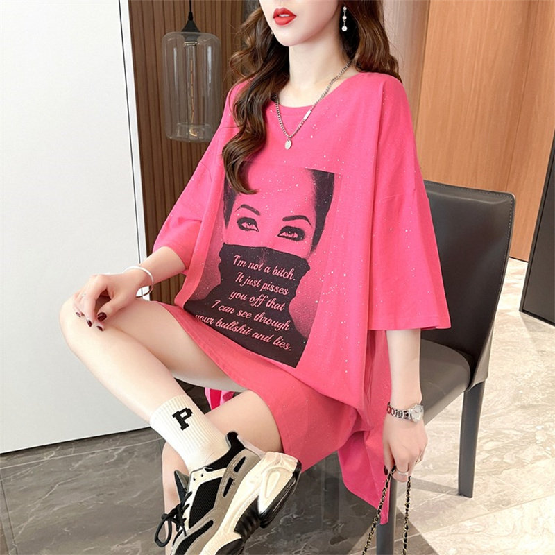 summer Lazy Short sleeved T-shirt 2022 new pattern American style Large board Easy Mid length version Show thin jacket ins tidein the Women's clothing/Boutique , Large size women  category - from Buy2taobao.com to provide professional Taobao agent buy service