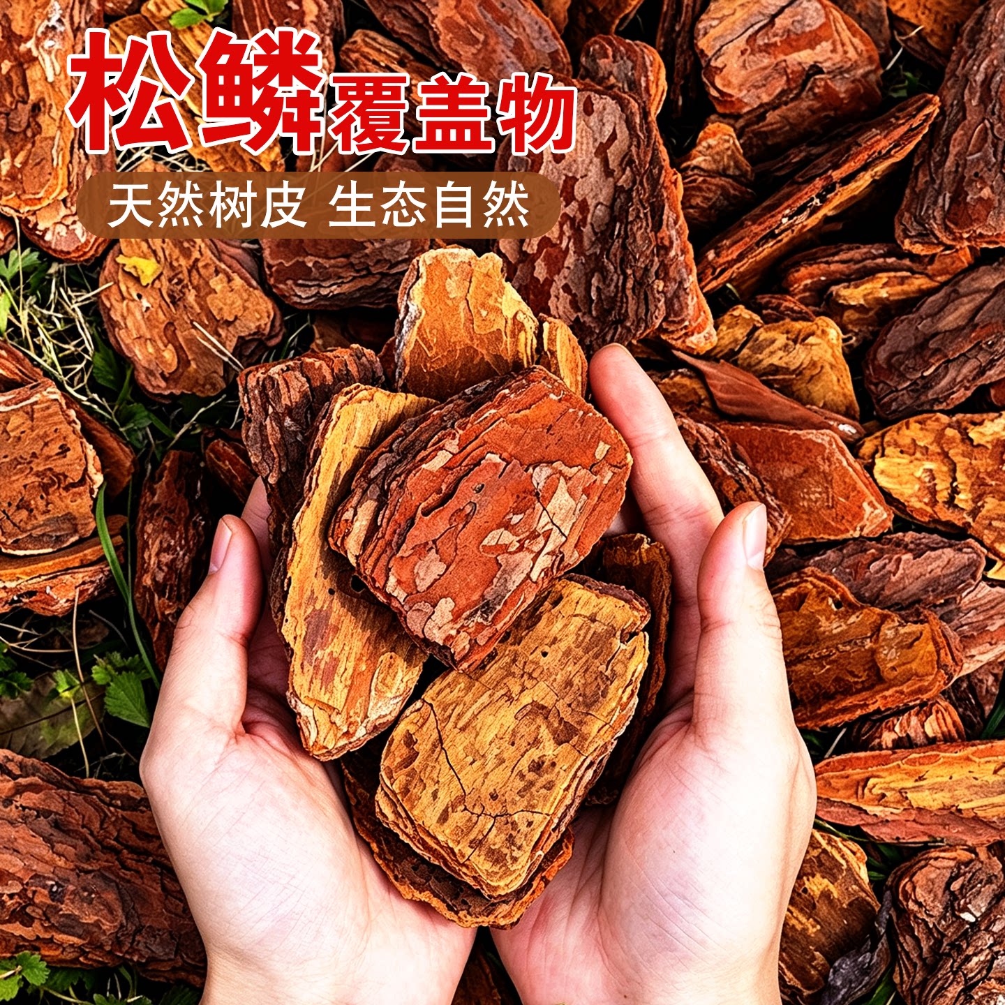 打磨松树皮园艺铺面装饰造景