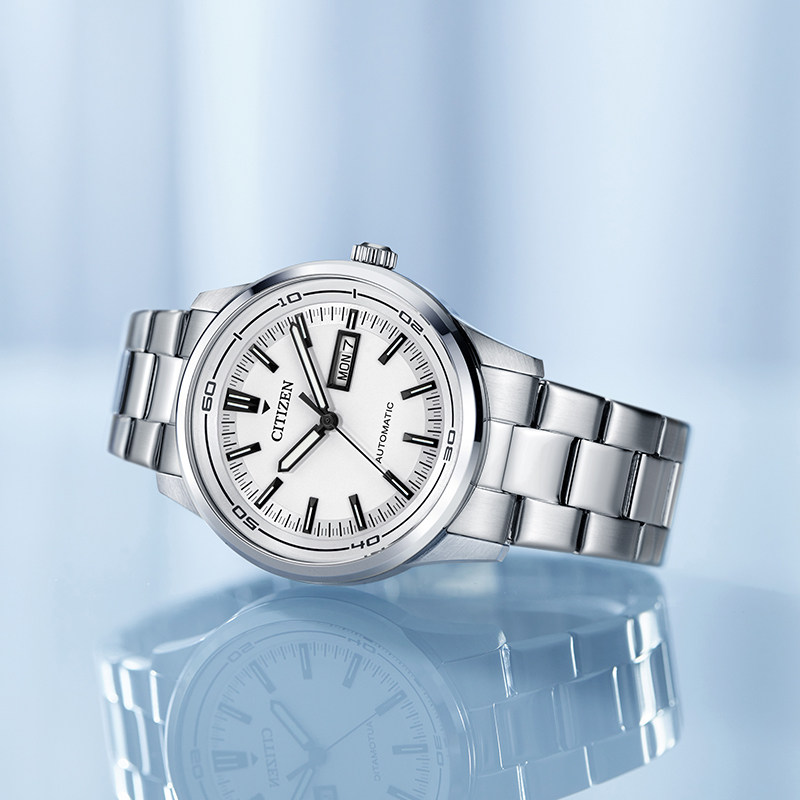 西铁城(CITIZEN)日韩表自动机械显白盘钢带商务男表NH8400-87A