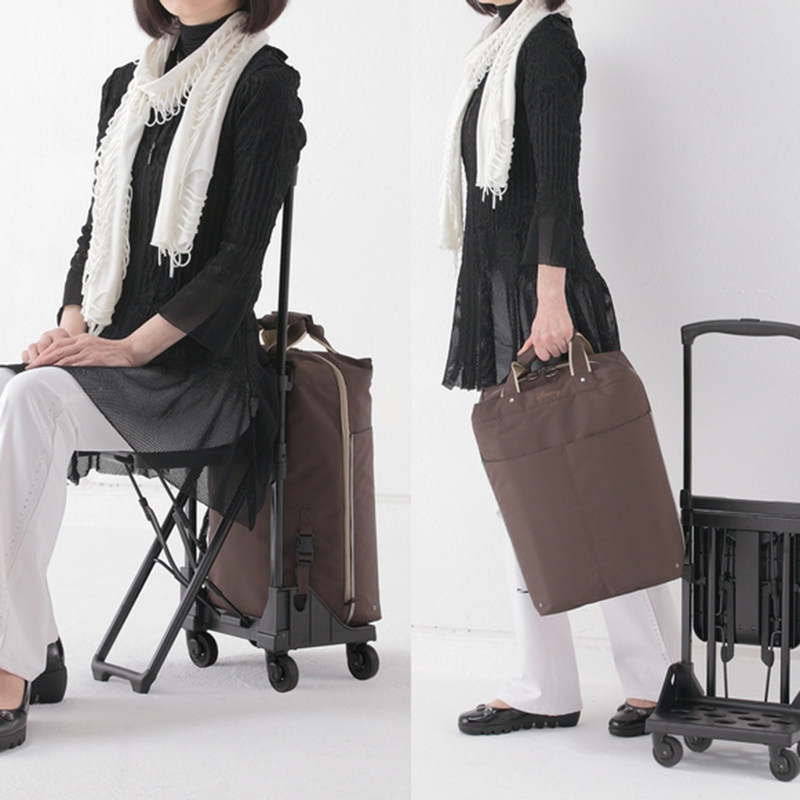 买菜拉杆包 生日礼物送长辈 日本swany带座椅拉杆箱短途ins行李箱