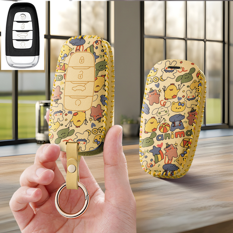 适用一汽红旗h5智能时尚ehs9汽车钥匙套保护套包壳扣女高级H9男士