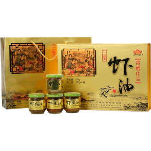 包邮 扬中特产三叶咸秧草下饭菜正宗即食海鲜虾油酱礼盒装130gx4