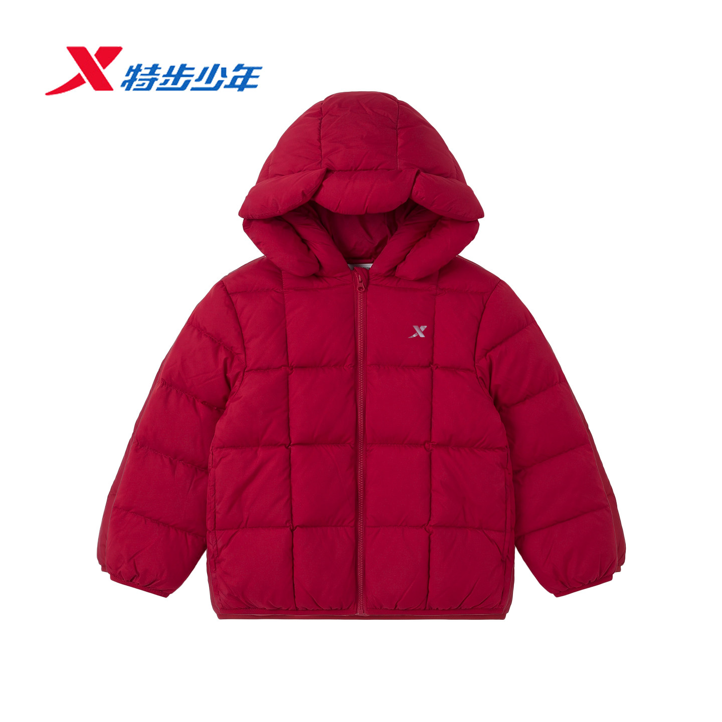 特步儿童羽绒服女小童2026冬季新款连帽保暖运动上衣674424193218