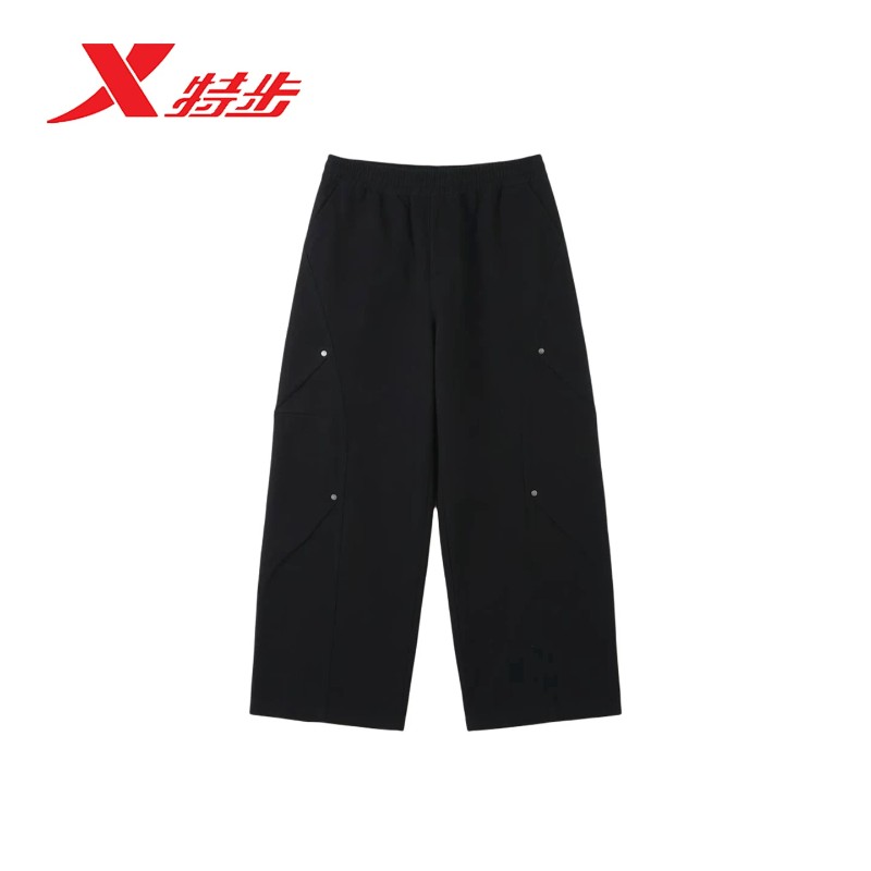 特步休闲长裤男款2026秋季新款宽松纯棉梭织运动裤974329560586