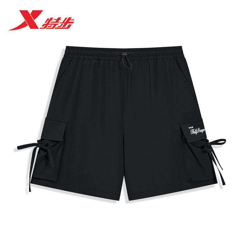 特步休闲短裤女款2026夏季运动弹性耐磨梭织五分裤974228530496