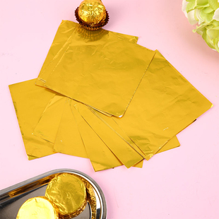 迪拜巧克力包装锡纸金色铝箔光面桔纹细格纹7*7 8 9 10 12  30 45