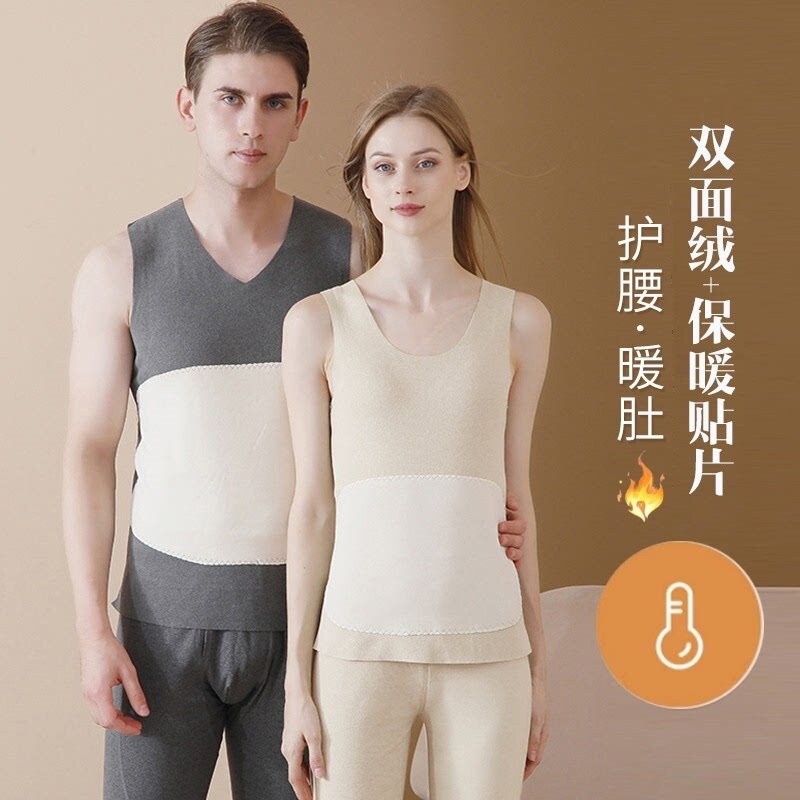 德绒背心女秋冬季保暖吊带内搭加绒加厚双面绒发热内衣纯棉打底衫