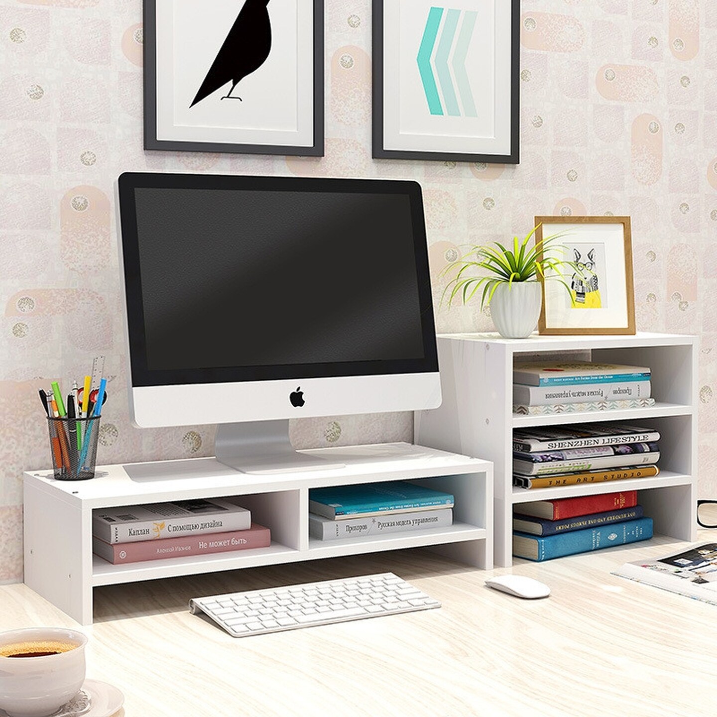 台式电脑屏幕显示器增高架置物支架子抬垫高托底座笔记本桌面收纳