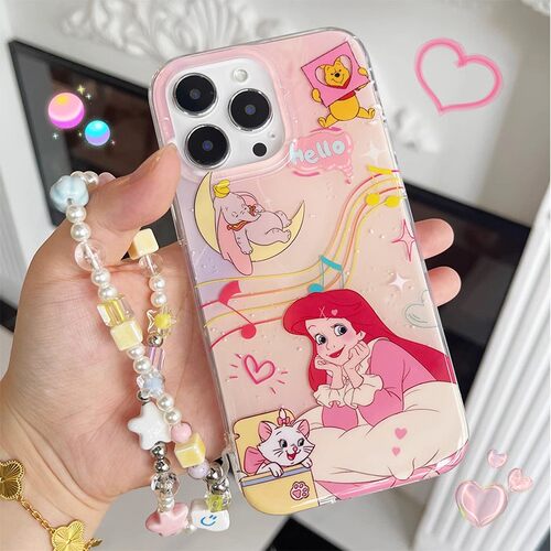 17双层iphone15promax手机壳16手腕绳适用女苹果15pro卡通可爱保护套14plus迪士尼公主13少女心12小众11原创