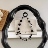 合金珍珠kt手机可爱猫手机挂绳挂链女包包挂件钥匙扣手腕绳手提